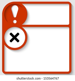 red abstract text boxes with marks