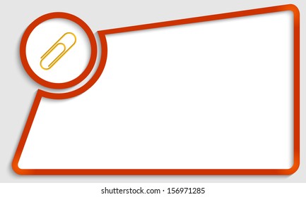 red abstract text frame and paper clip