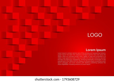 Red abstract texture. Vector background 3d paper art style can be used in cover design, book design, poster, flyer, cd cover, wall, website backgrounds, room or advertising.