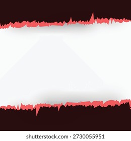 Red abstract torn paper background with grunge texture and white accents for design and decoration ...