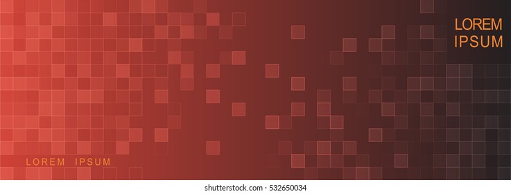 Red abstract and transparent square pixel, mosaic background.