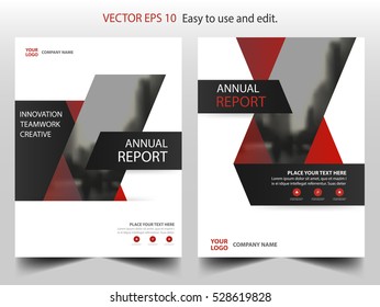 Red abstract triangle annual report Brochure design template vector. Business Flyers infographic magazine poster.Abstract layout template ,Book Cover presentation portfolio.