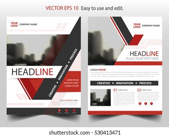Red abstract triangle annual report Brochure design template vector. Business Flyers infographic magazine poster.Abstract layout template ,Book Cover presentation portfolio.