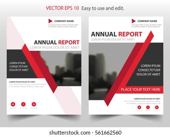 Red abstract triangle annual report Leaflet Brochure Flyer template design, book cover layout design, abstract business presentation template, a4 size design