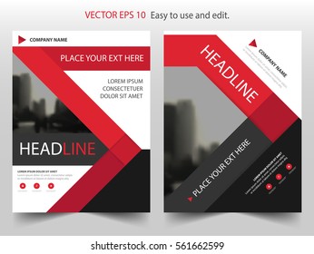 Red abstract triangle annual report Leaflet Brochure Flyer template design, book cover layout design, abstract business presentation template, a4 size design