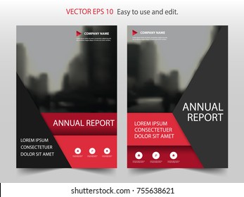 Red abstract triangle annual report Brochure design template vector. Business Flyers infographic magazine poster.Abstract layout template ,Book Cover presentation portfolio.