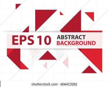 Red Abstract triangle background material design collection, geometric shape background template for website 