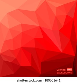 Red abstract triangle background. Vector illustration.