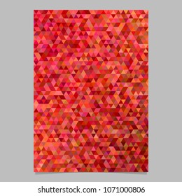 Red abstract triangle brochure background template - polygonal stationery design