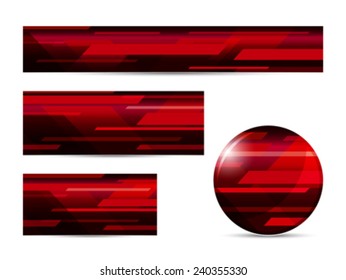 Red abstract vector banners