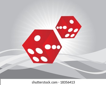 red abstract vector dice, illustration