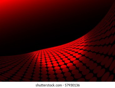 Red abstract  vector doted surface lighted
