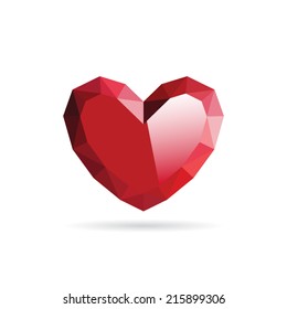 Red abstract vector heart.
