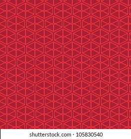 Red abstract vector pattern of parallelepipeds