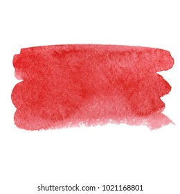 Red abstract watercolor brush strokes painted background. Texture paper. Vector illustration.