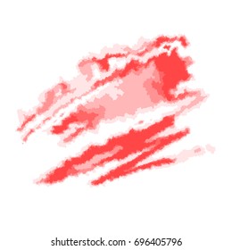 Red abstract watercolor spot. Vector illustration, isolated on white background.