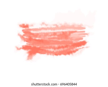 Red abstract watercolor spot. Vector illustration, isolated on white background.