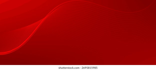 Fondo De Onda Abstractas Rojo Con Líneas Fluidas Y Elementos de diseño Modernos Para Uso Gráfico Y Tecnológico