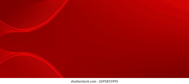 Fondo rojo de la onda Abstractas con las líneas que fluyen y los Elementos de diseño modernos para el uso gráfico y de la tecnología. Ilustración vectorial eps10