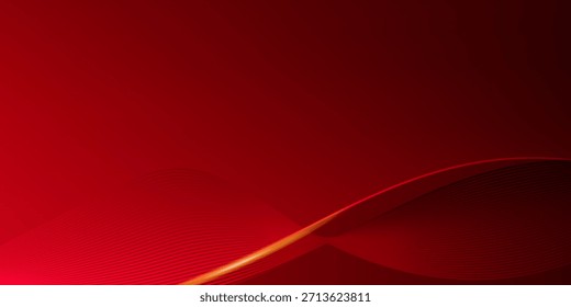 Fondo de onda Abstractas roja con rayas de luz. Diseño moderno de moda en Ilustración vectorial