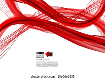 Diseño moderno de fondo de onda abstracta roja con espacio de copia; Ilustración de vectores para su empresa