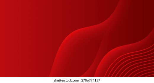 Fundo de Onda Abstrata Vermelha. Design moderno e criativo na moda em ilustração vetorial