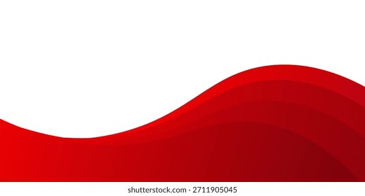 Red Abstract Wave Background with Modern Layered Curves