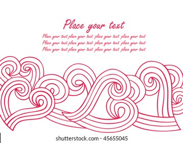  red abstract wave with heart shape