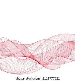 Red abstract wave pattern. Design element.