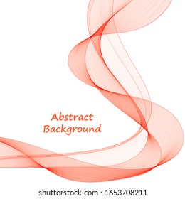 red abstract wave. presentation template. decor for shell brochures, flyers, postcards. layout for an advertising banner