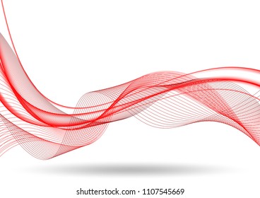 Red abstract wave wallpaper modern design with copy space. Vector illustration