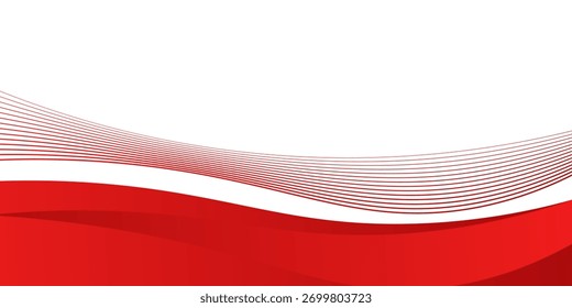 Red abstract wave wallpaper modern design with copy space. Vector eps 10