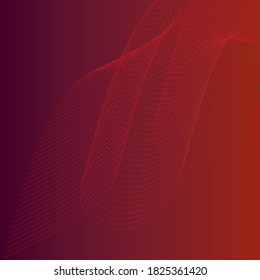 red abstract waves on a dark background. Idea for your design.