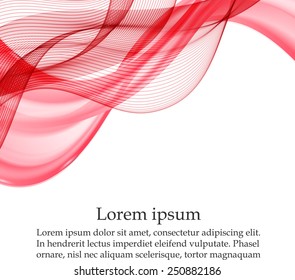 Red abstract wavy background