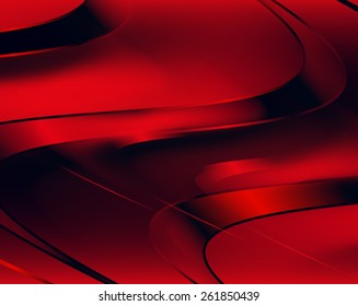 red abstract wavy background, vector illustration