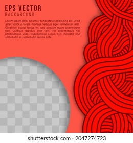 Red abstract wavy lines social media template background eps vector editable with outline. can use for social media post template feed