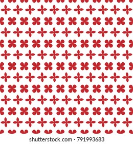 Red abstract white background with flowers. vector illustration