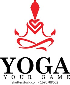 Red Abstract Yoga Logo Design