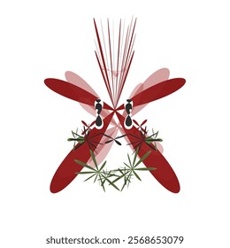 red abstraction on white background