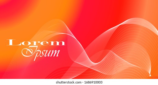 Red abstrat template for business card, beauty color background with wave effect