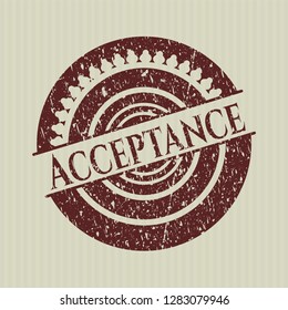 Red Acceptance with rubber seal texture