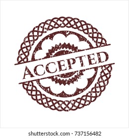 Red Accepted grunge style stamp