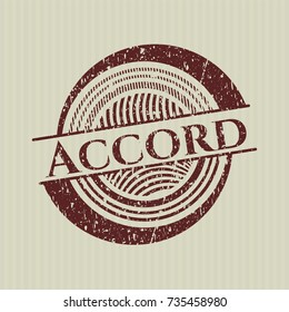 Red Accord distressed rubber seal with grunge texture