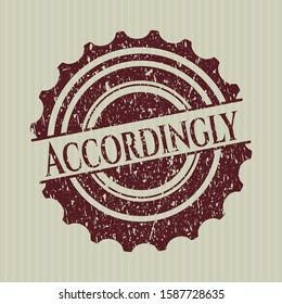 Red Accordingly distressed rubber grunge seal