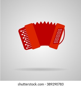 Red Accordion icon Vector Illustration