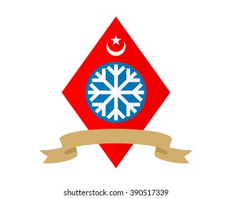 red ace diamond snowflake winter image icon