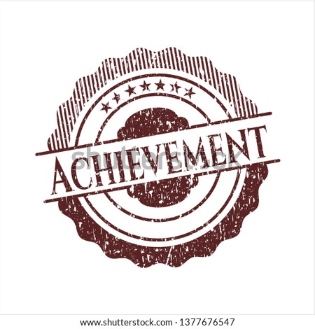 Red Achievement grunge stamp