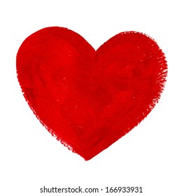 Red Acrylic Painted Vector Heart