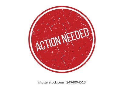 Red Action needed Rubber Stamp Seal Vector illustration isolated on white background