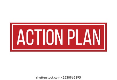 Red Action plan Rubber Stamp Seal Vector illustration isolated on white background
